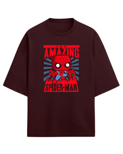 Spider-Man “The Amazing Hero” Oversized T-Shirt | Marvel Classic Graphic Tee | Premium 260 GSM Cotton