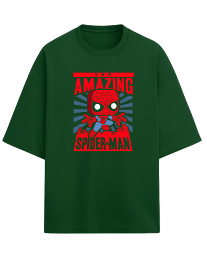 Spider-Man “The Amazing Hero” Oversized T-Shirt | Marvel Classic Graphic Tee | Premium 260 GSM Cotton