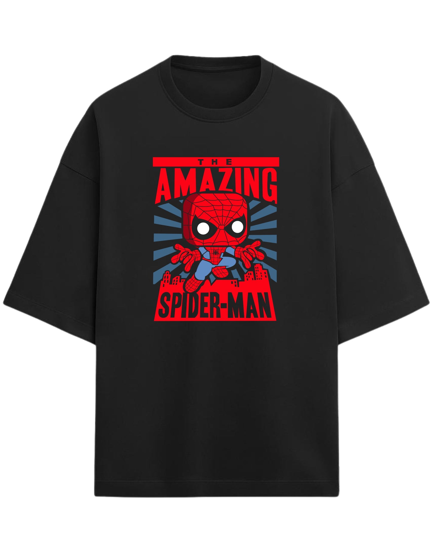 Spider-Man “The Amazing Hero” Oversized T-Shirt | Marvel Classic Graphic Tee | Premium 260 GSM Cotton