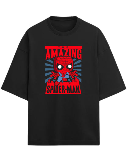 Spider-Man “The Amazing Hero” Oversized T-Shirt | Marvel Classic Graphic Tee | Premium 260 GSM Cotton