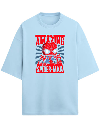 Spider-Man “The Amazing Hero” Oversized T-Shirt | Marvel Classic Graphic Tee | Premium 260 GSM Cotton