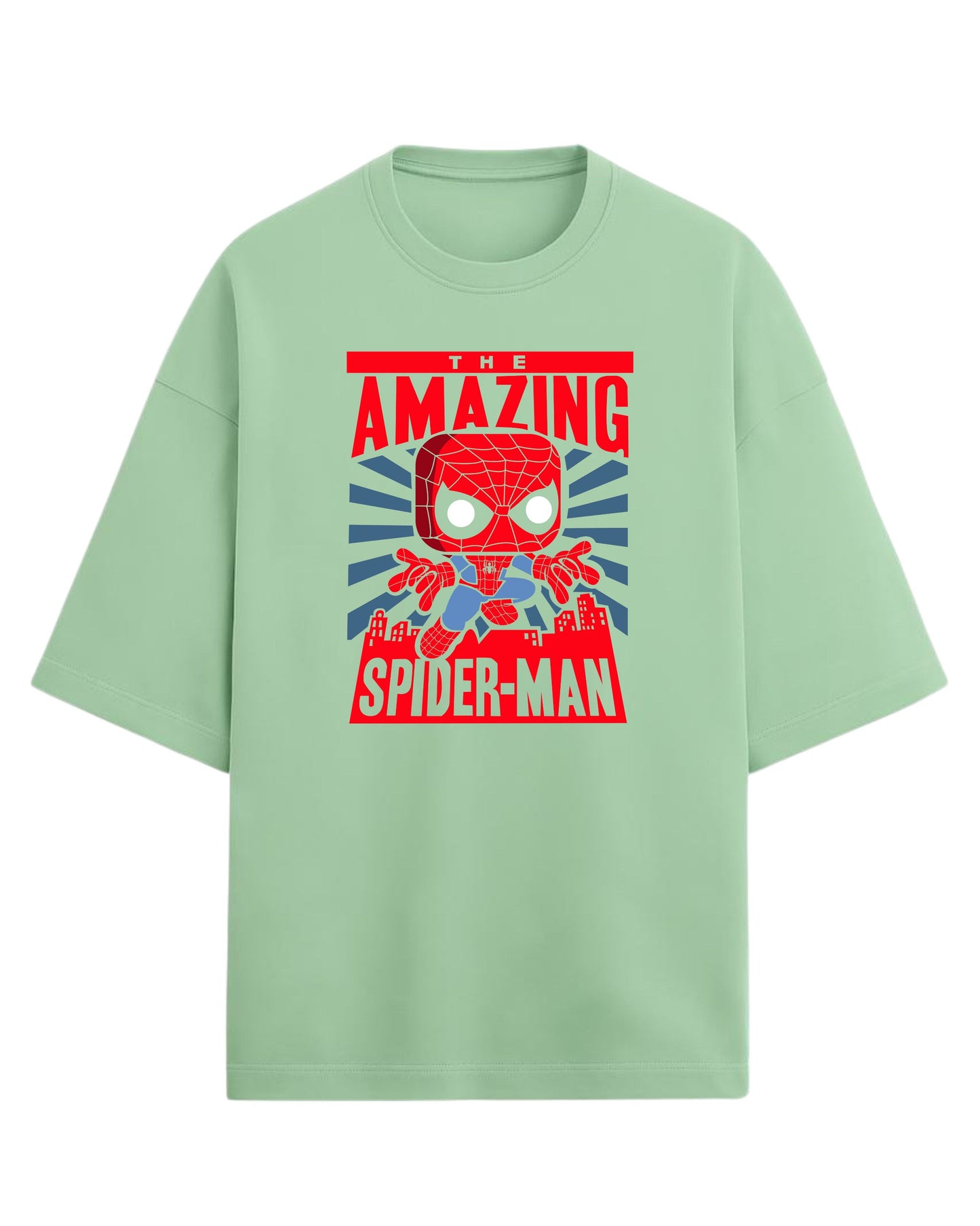 Spider-Man “The Amazing Hero” Oversized T-Shirt | Marvel Classic Graphic Tee | Premium 260 GSM Cotton