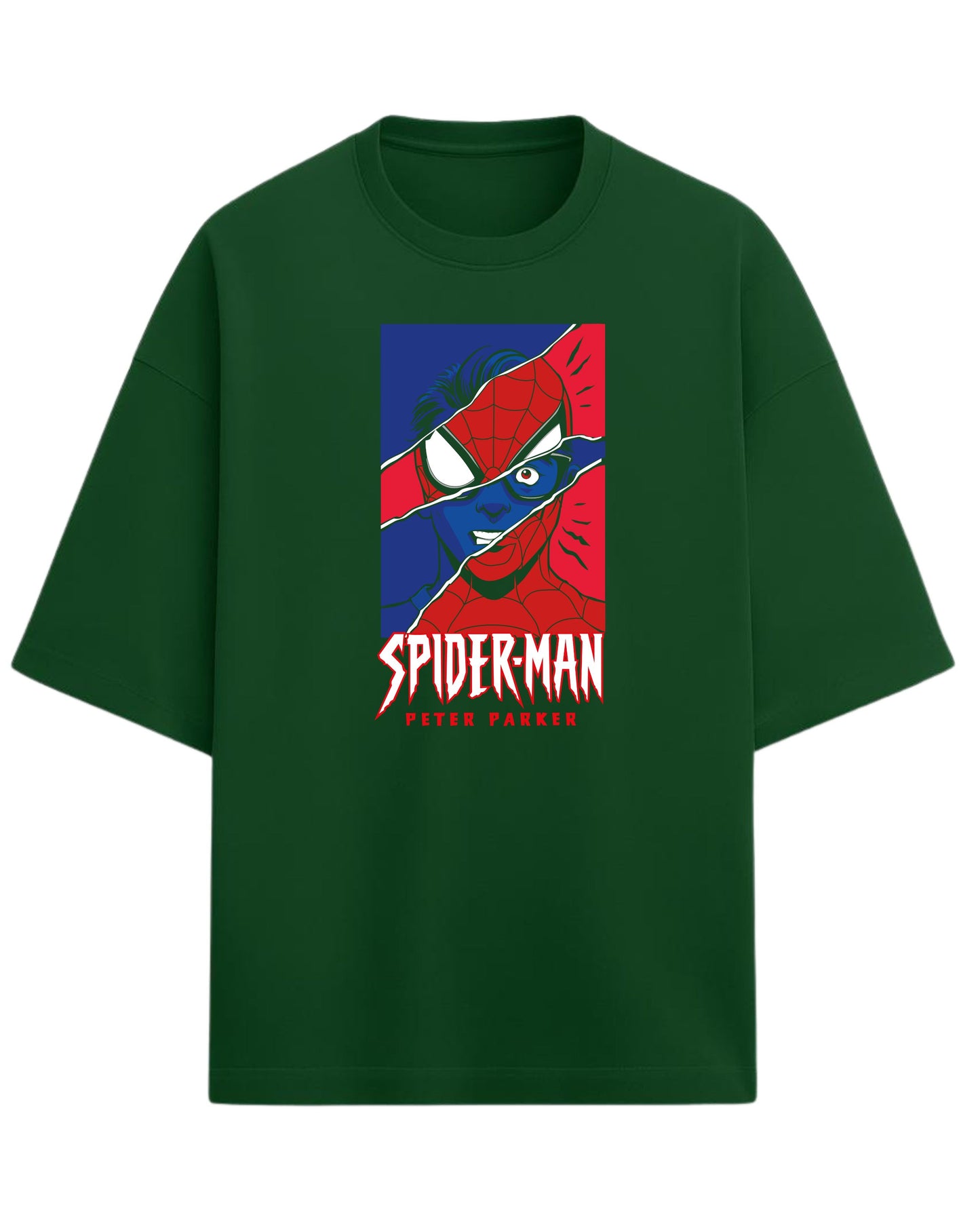 Spider-Man “Peter Parker Unmasked” Oversized T-Shirt | Marvel Graphic Tee | Premium 260 GSM Cotton