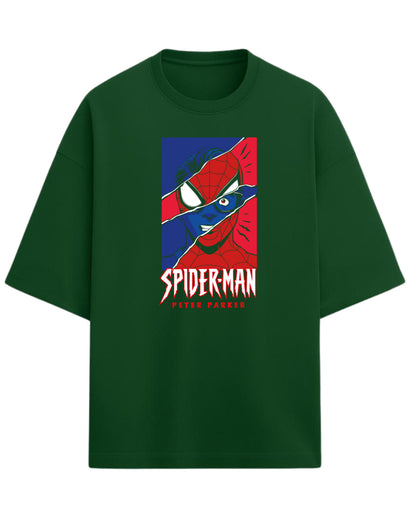 Spider-Man “Peter Parker Unmasked” Oversized T-Shirt | Marvel Graphic Tee | Premium 260 GSM Cotton