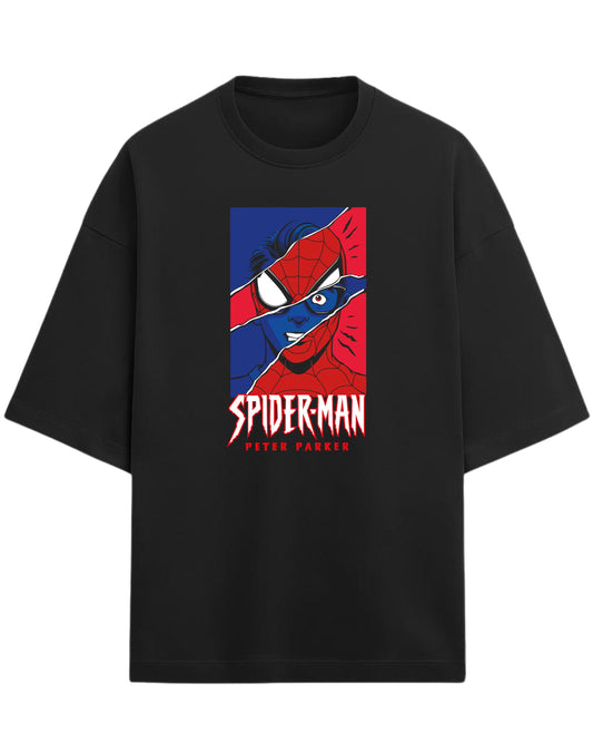 Spider-Man “Peter Parker Unmasked” Oversized T-Shirt | Marvel Graphic Tee | Premium 260 GSM Cotton