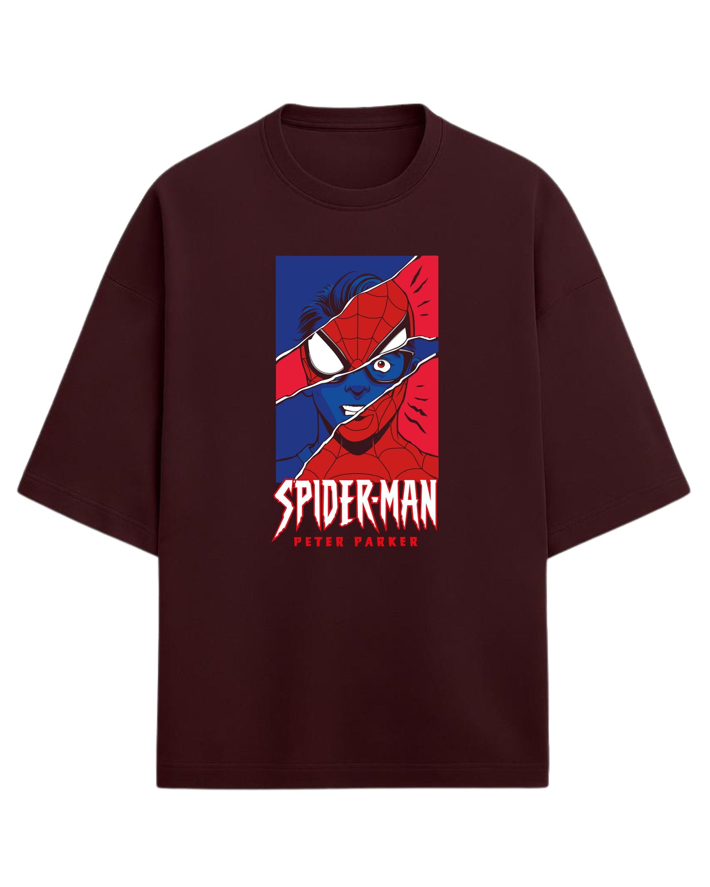 Spider-Man “Peter Parker Unmasked” Oversized T-Shirt | Marvel Graphic Tee | Premium 260 GSM Cotton