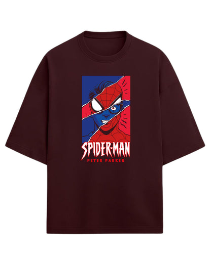 Spider-Man “Peter Parker Unmasked” Oversized T-Shirt | Marvel Graphic Tee | Premium 260 GSM Cotton