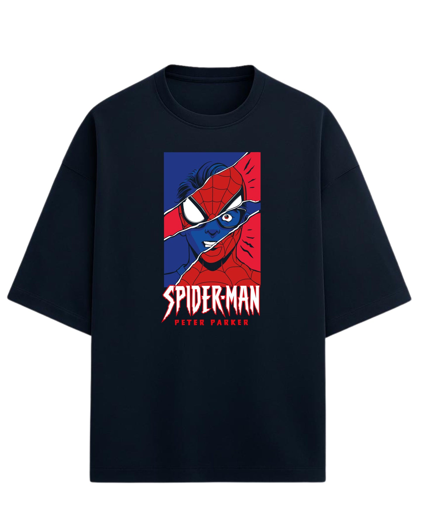 Spider-Man “Peter Parker Unmasked” Oversized T-Shirt | Marvel Graphic Tee | Premium 260 GSM Cotton