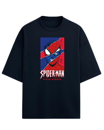 Spider-Man “Peter Parker Unmasked” Oversized T-Shirt | Marvel Graphic Tee | Premium 260 GSM Cotton