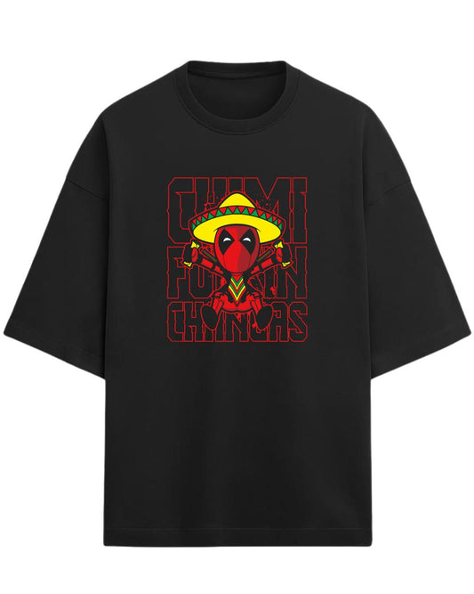 Deadpool “Chimichanga Time” Oversized T-Shirt | Marvel Graphic Tee | Premium 260 GSM Cotton
