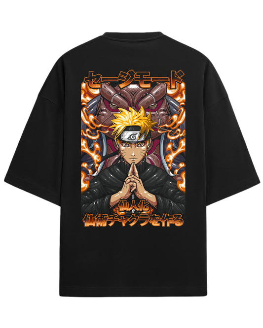 Naruto Uzumaki Sage Mode Oversized Tee | Naruto Shippuden Graphic Tee | Premium 260 GSM Cotton