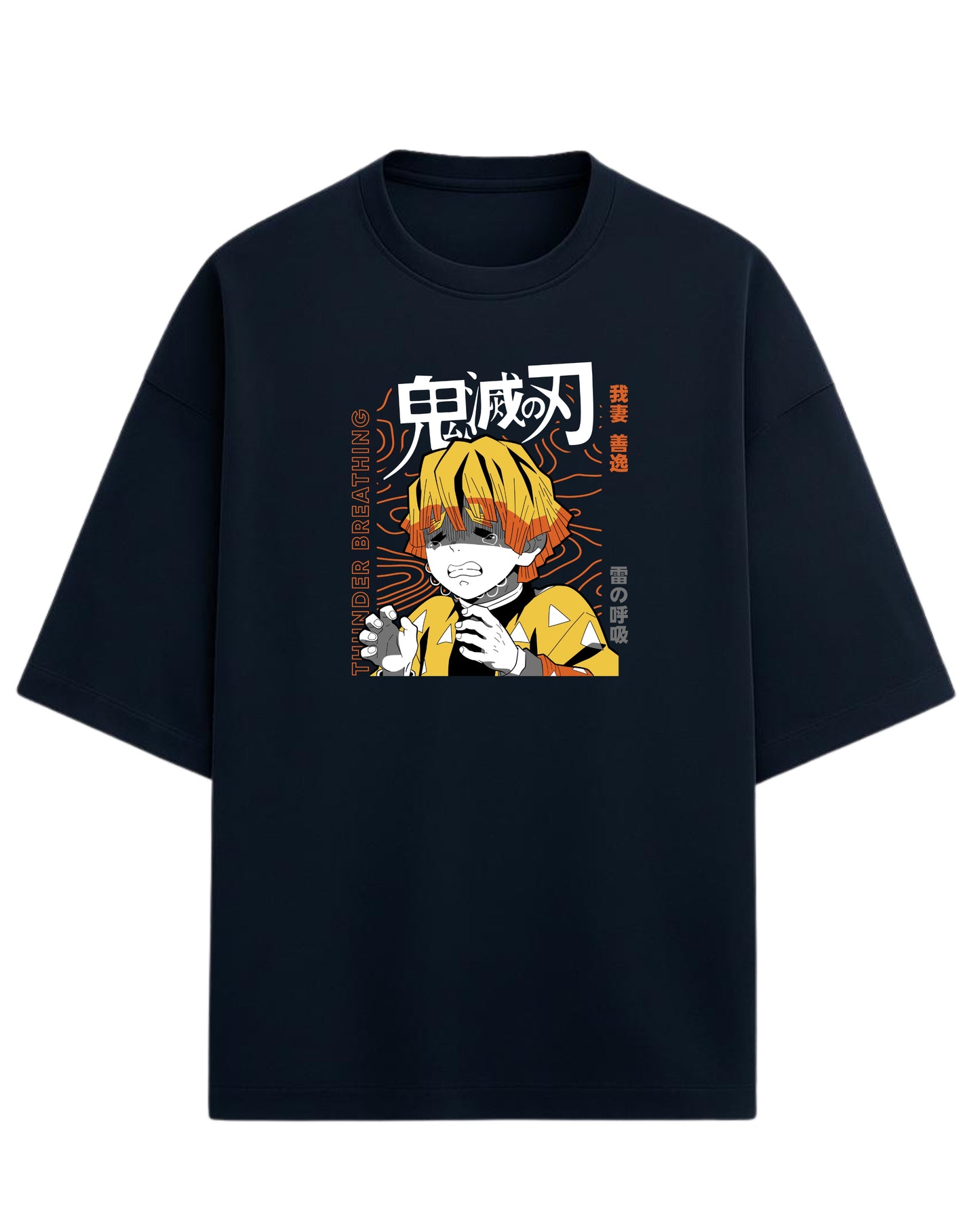 Zenitsu Agatsuma Thunder Breathing Oversized T-Shirt | Demon Slayer Anime Graphic Tee | Premium 260 GSM Cotton