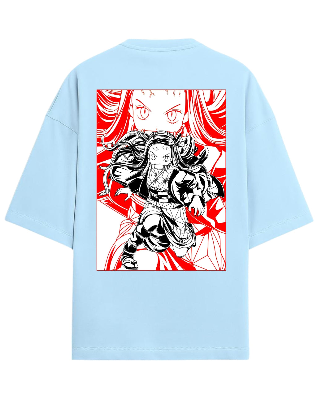 Nezuko Kamado Fierce Form Oversized T-Shirt | Demon Slayer Anime Tee | Premium 260 GSM Cotton