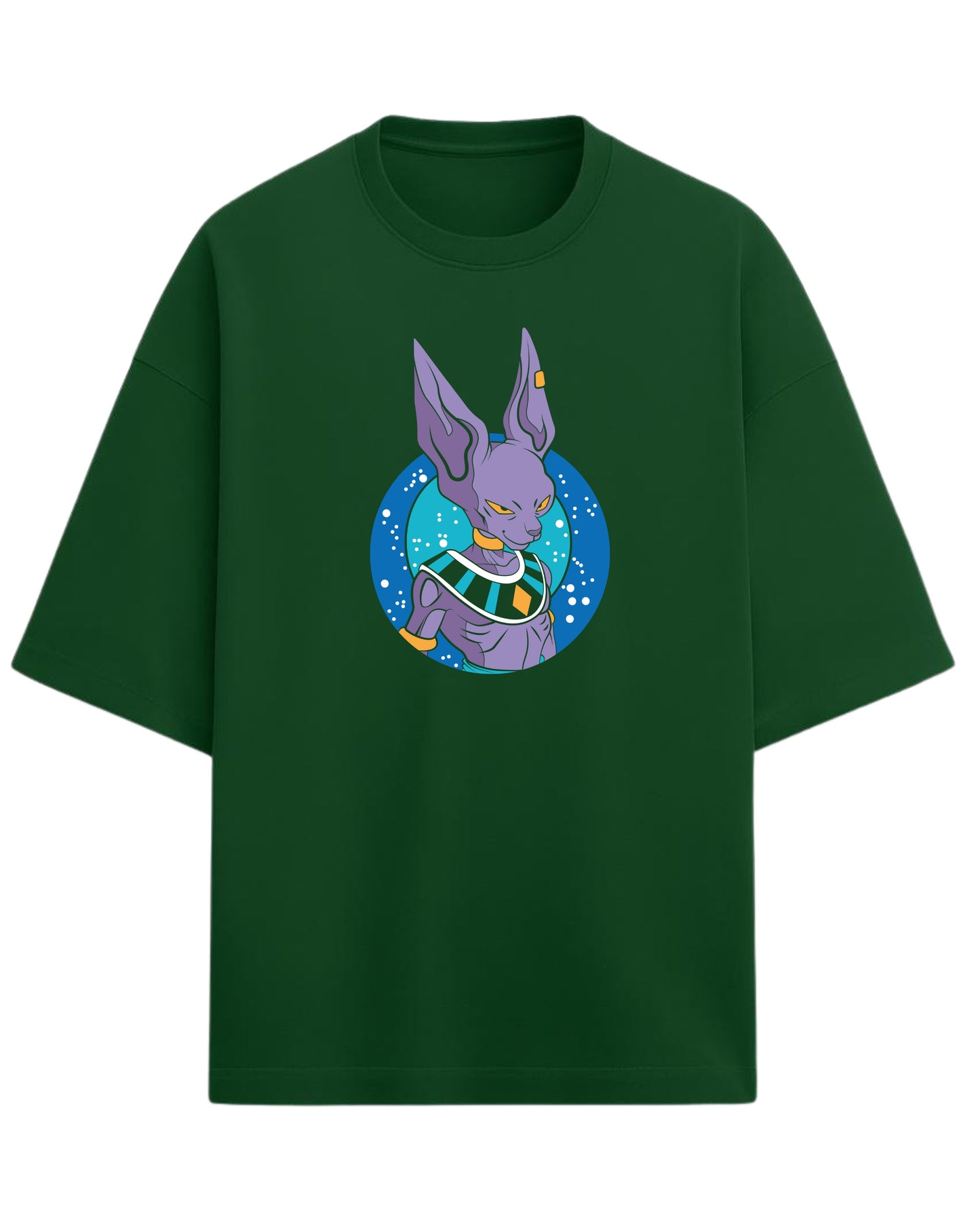 God of Destruction Beerus Oversized Tees | Dragon Ball Z Graphic Tee | Premium 260 GSM Cotton Blend