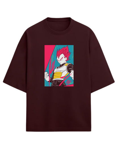 Super Saiyan God Vegeta Oversized Tees | Dragon Ball Z Graphic Tee | Premium 260 GSM Cotton Blend