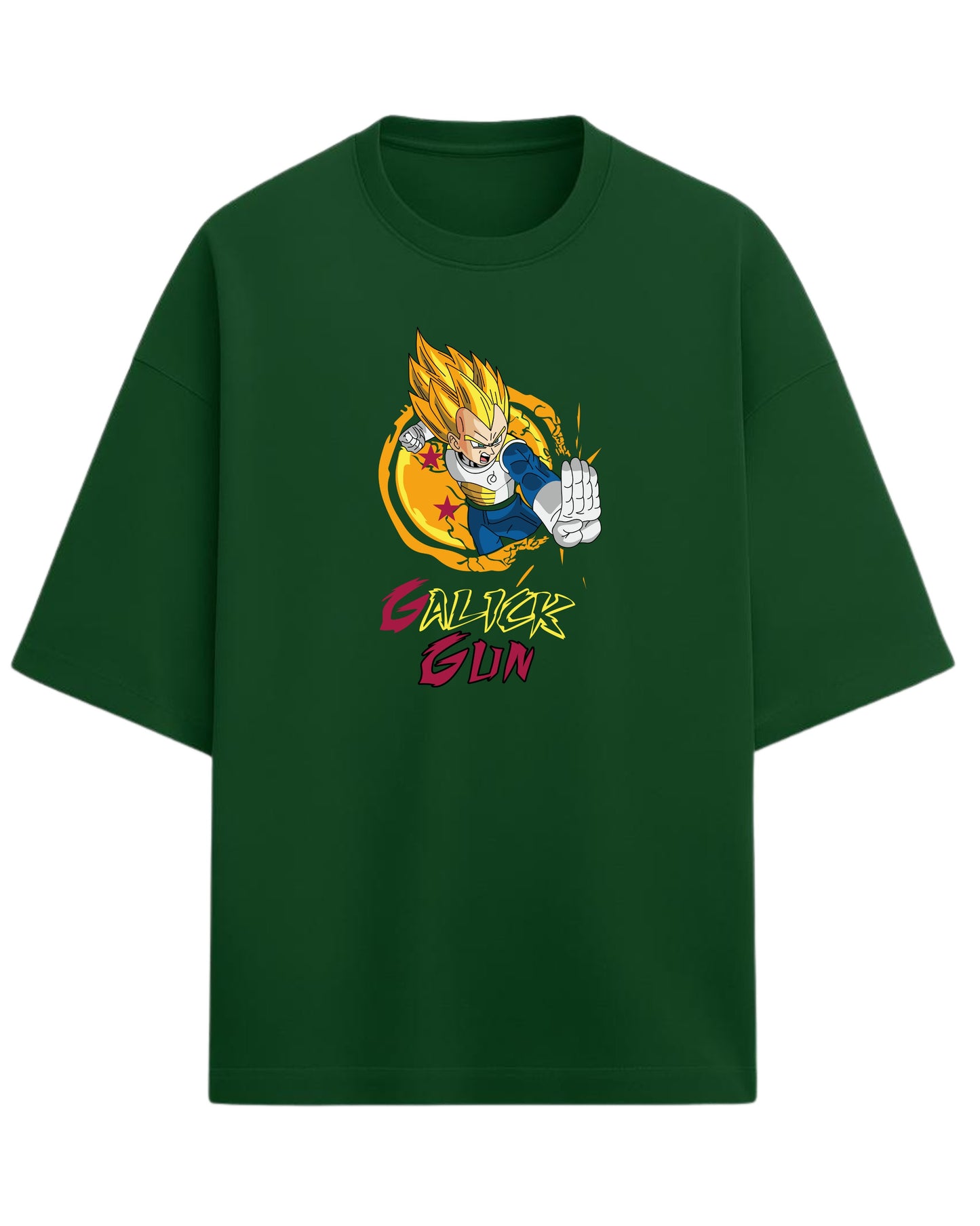 Vegeta Galick Gun Oversized Tees | Dragon Ball Z Graphic Tee | Premium 260 GSM Cotton Blend