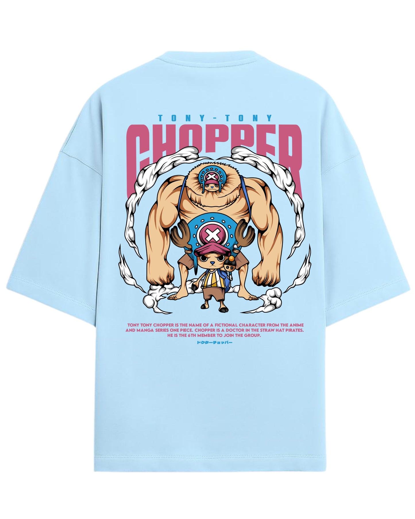 Tony Tony Chopper Oversized Tees | One Piece Anime Graphic Tee | Premium 260 GSM Cotton Blend