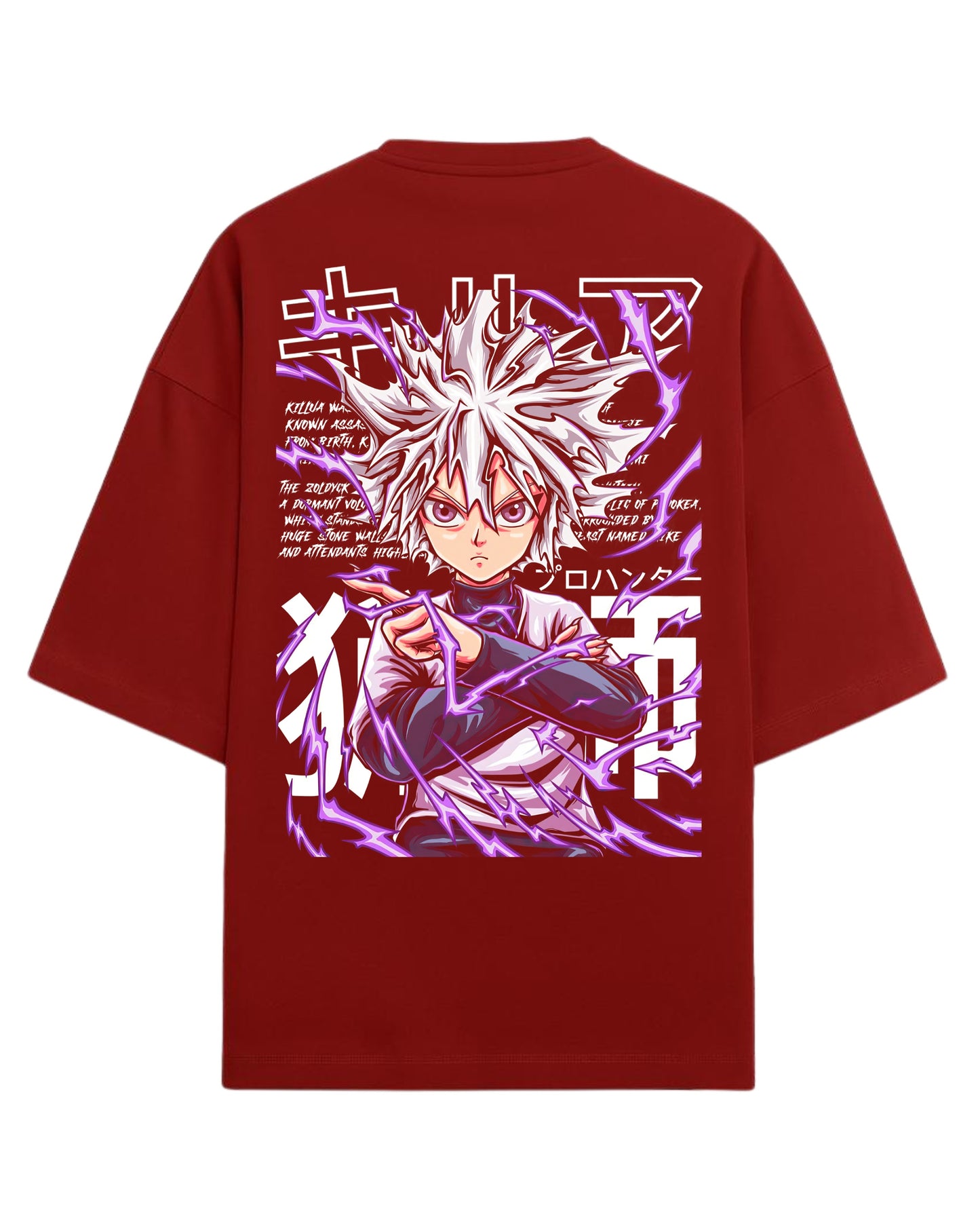 Killua Zoldyck Godspeed Oversized Tees | Hunter x Hunter Graphic Tee | Premium 260 GSM Cotton Blend