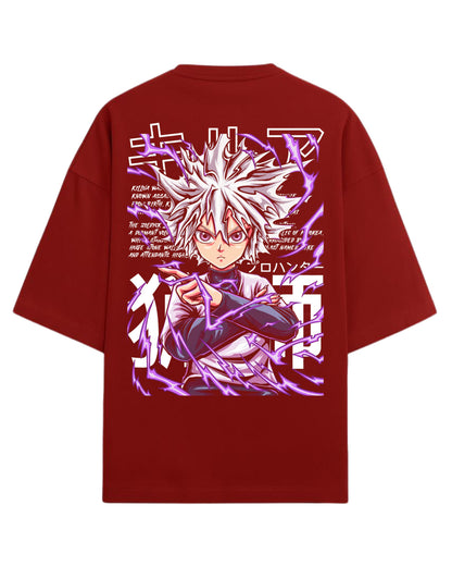 Killua Zoldyck Godspeed Oversized Tees | Hunter x Hunter Graphic Tee | Premium 260 GSM Cotton Blend