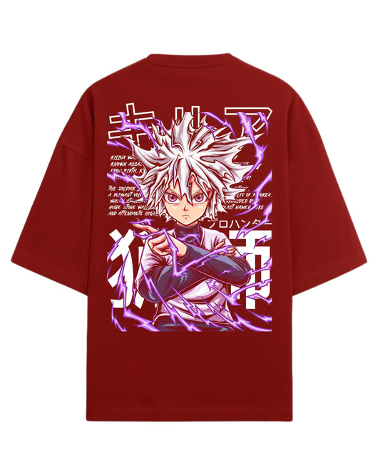 Killua Zoldyck Godspeed Oversized Tees | Hunter x Hunter Graphic Tee | Premium 260 GSM Cotton Blend