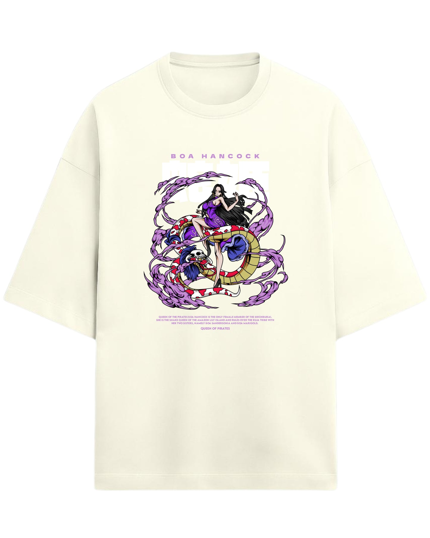 Boa Hancock Oversized Tees | One Piece Anime Graphic Tee | Premium 260 GSM Cotton Blend