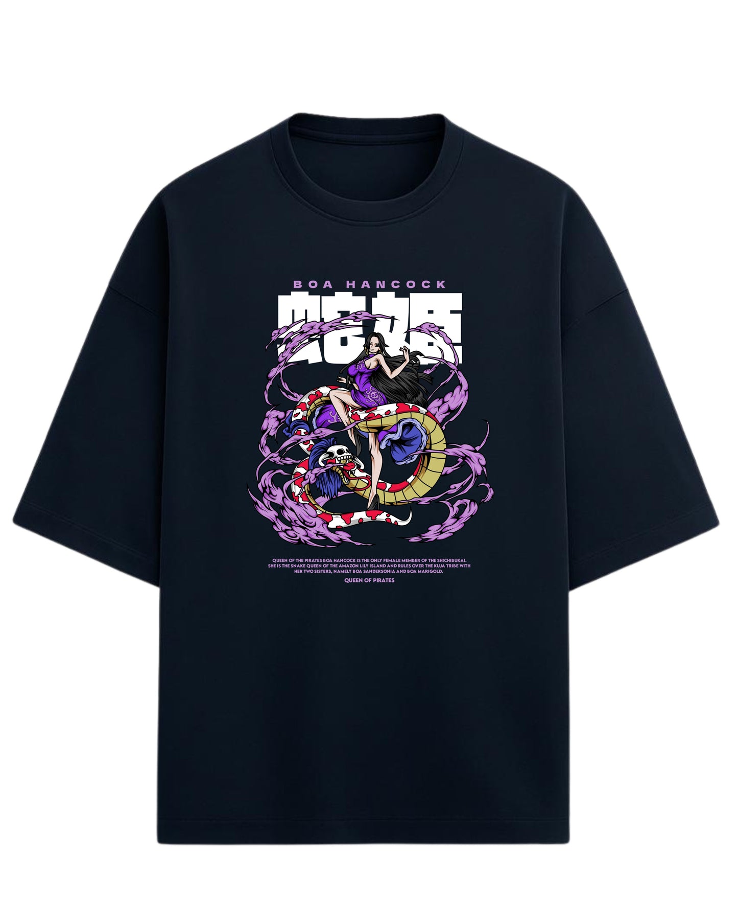 Boa Hancock Oversized Tees | One Piece Anime Graphic Tee | Premium 260 GSM Cotton Blend