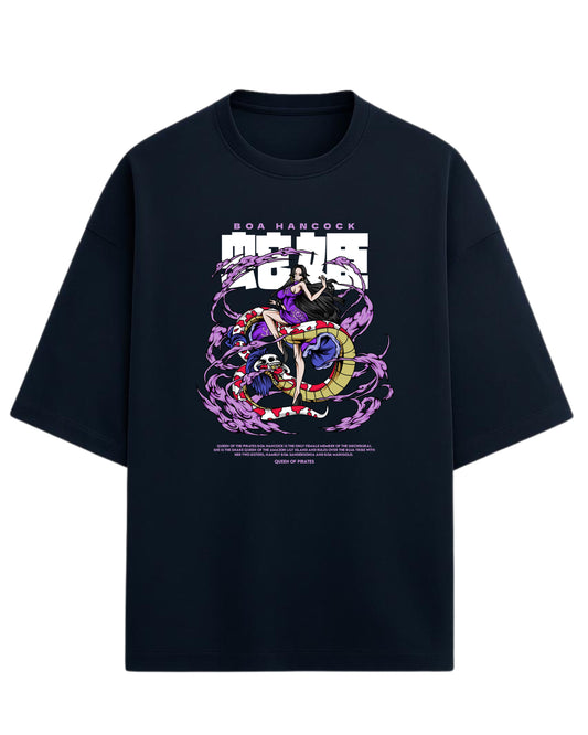 Boa Hancock Oversized Tees | One Piece Anime Graphic Tee | Premium 260 GSM Cotton Blend
