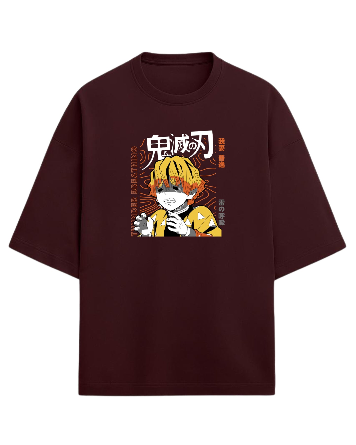 Zenitsu Agatsuma Thunder Breathing Oversized T-Shirt | Demon Slayer Anime Graphic Tee | Premium 260 GSM Cotton