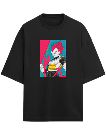 Super Saiyan God Vegeta Oversized Tees | Dragon Ball Z Graphic Tee | Premium 260 GSM Cotton Blend