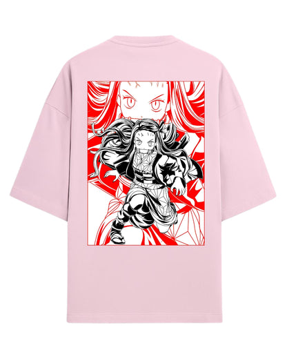 Nezuko Kamado Fierce Form Oversized T-Shirt | Demon Slayer Anime Tee | Premium 260 GSM Cotton