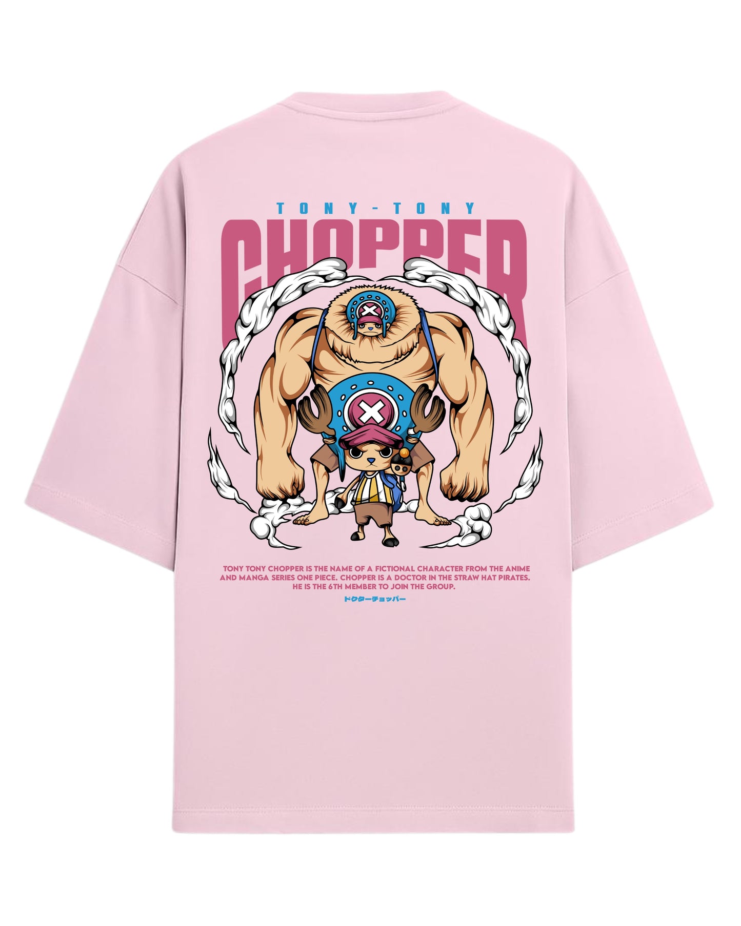 Tony Tony Chopper Oversized Tees | One Piece Anime Graphic Tee | Premium 260 GSM Cotton Blend