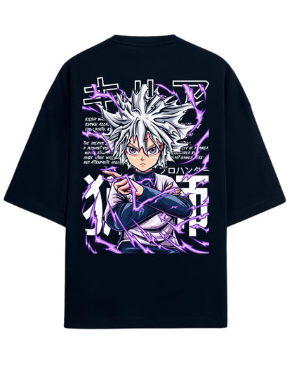 Killua Zoldyck Godspeed Oversized Tees | Hunter x Hunter Graphic Tee | Premium 260 GSM Cotton Blend