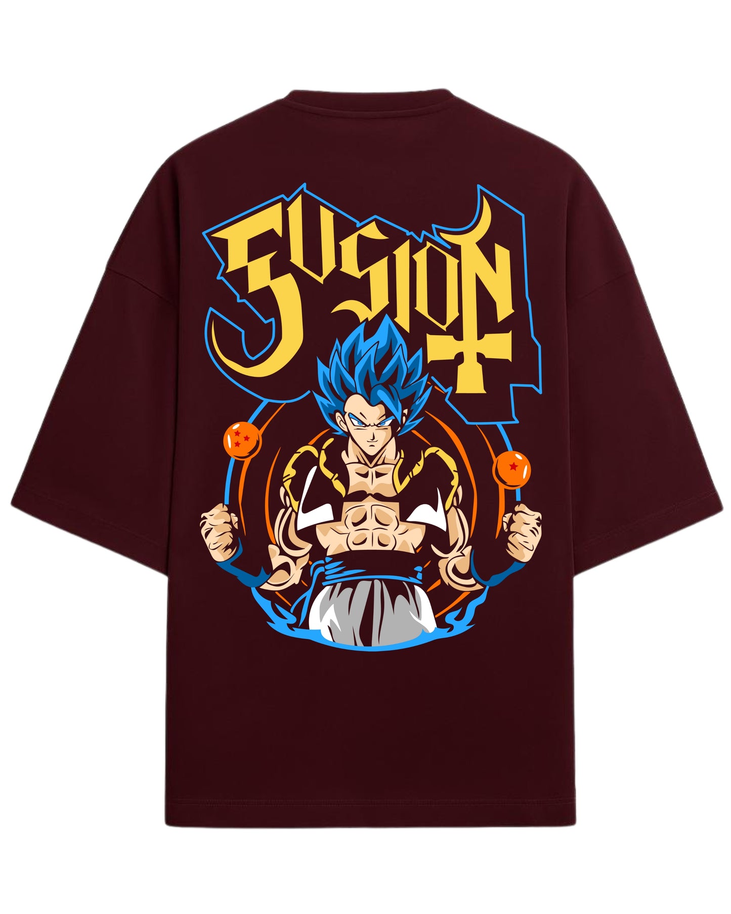 Fusion Power Oversized T-Shirt | Dragon Ball Super Graphic Tee | Premium 260 GSM Cotton Blend