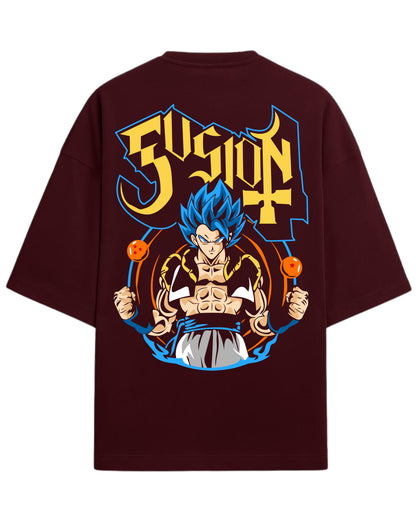 Fusion Power Oversized T-Shirt | Dragon Ball Super Graphic Tee | Premium 260 GSM Cotton Blend