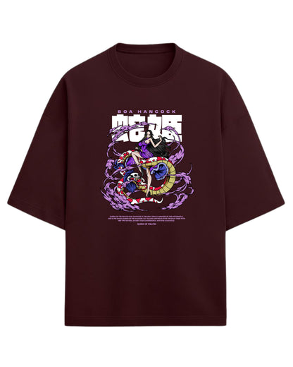 Boa Hancock Oversized Tees | One Piece Anime Graphic Tee | Premium 260 GSM Cotton Blend