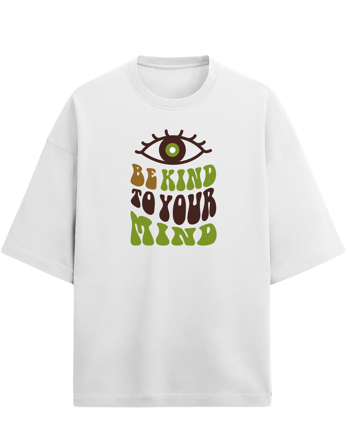 Be Kind to Your Mind Oversized T-Shirt | Positive Quote Graphic Tee | Premium 260 GSM Cotton