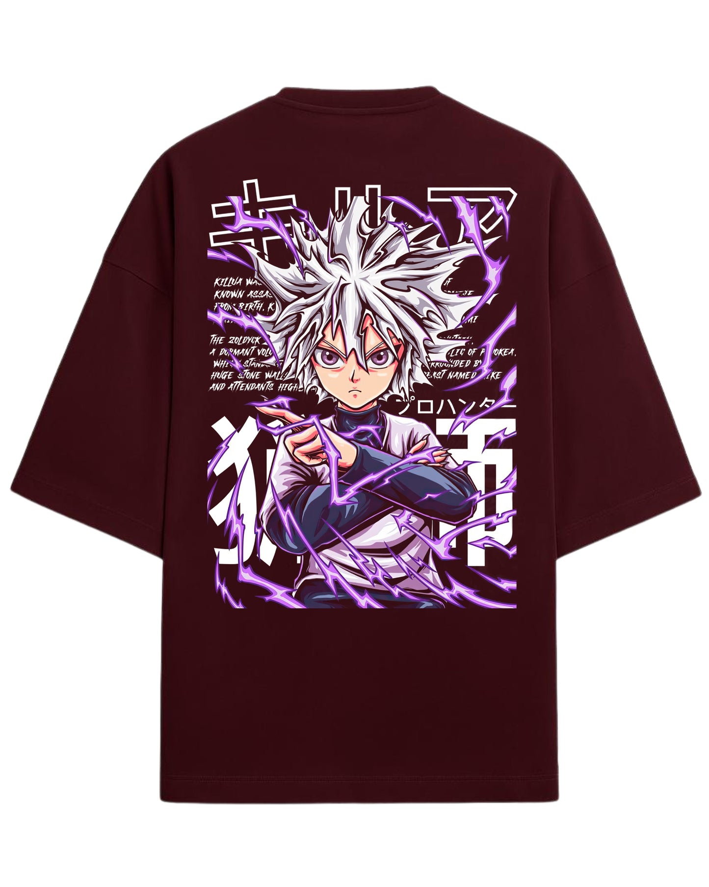 Killua Zoldyck Godspeed Oversized Tees | Hunter x Hunter Graphic Tee | Premium 260 GSM Cotton Blend