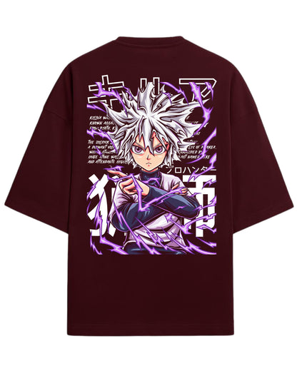 Killua Zoldyck Godspeed Oversized Tees | Hunter x Hunter Graphic Tee | Premium 260 GSM Cotton Blend