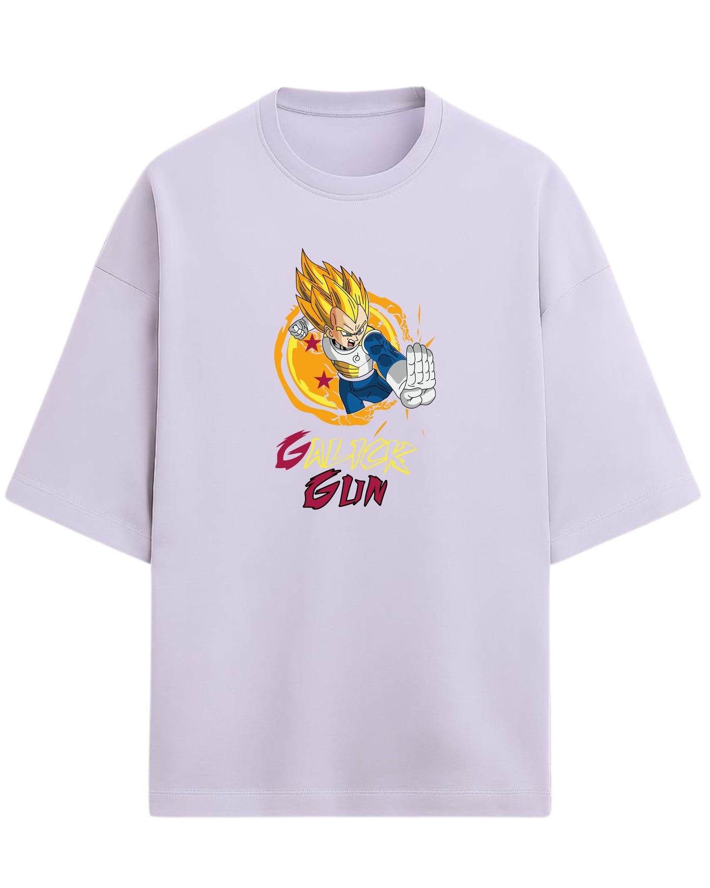 Vegeta Galick Gun Oversized Tees | Dragon Ball Z Graphic Tee | Premium 260 GSM Cotton Blend