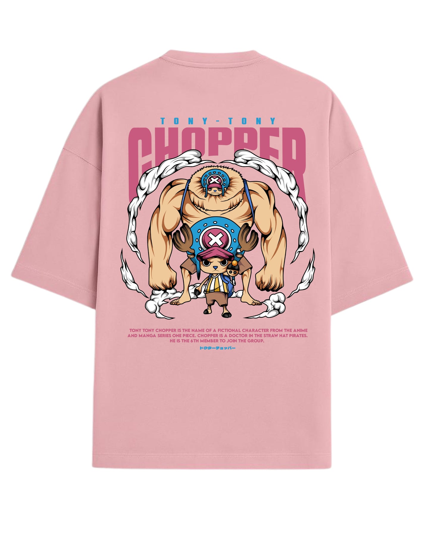 Tony Tony Chopper Oversized Tees | One Piece Anime Graphic Tee | Premium 260 GSM Cotton Blend