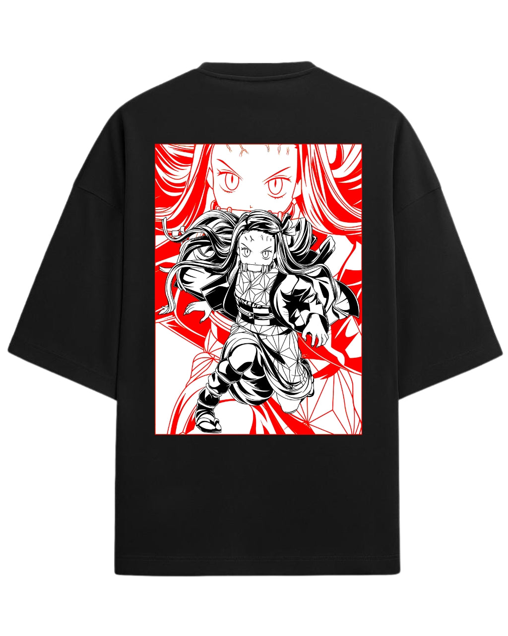 Nezuko Kamado Fierce Form Oversized T-Shirt | Demon Slayer Anime Tee | Premium 260 GSM Cotton