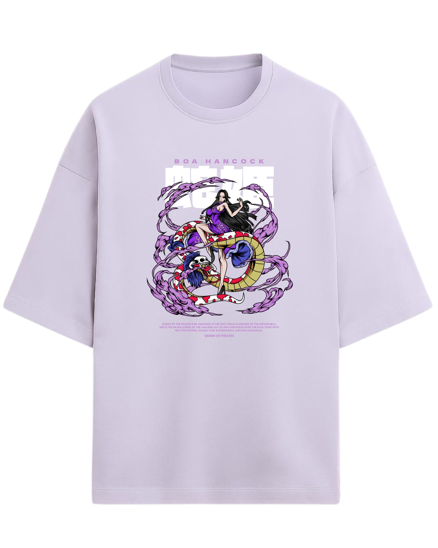 Boa Hancock Oversized Tees | One Piece Anime Graphic Tee | Premium 260 GSM Cotton Blend