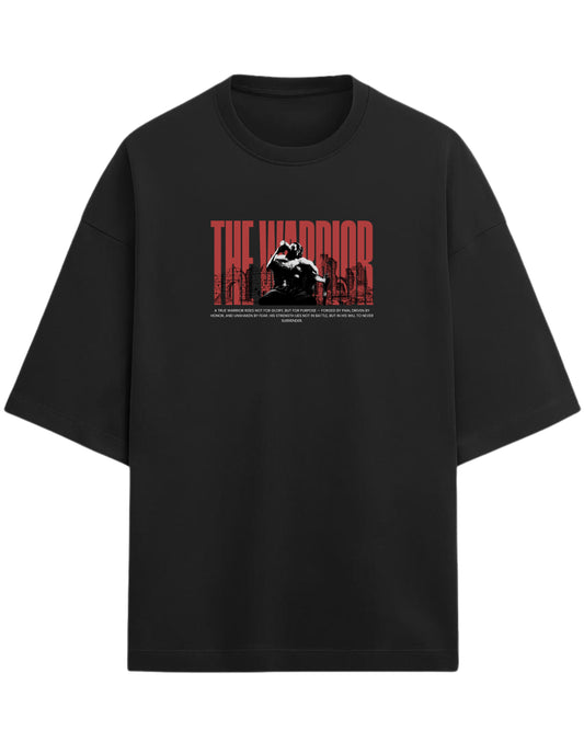 THE WARRIOR Terry Oversized T-Shirt | Bold Motivational Graphic Tee| 100% Premium Cotton