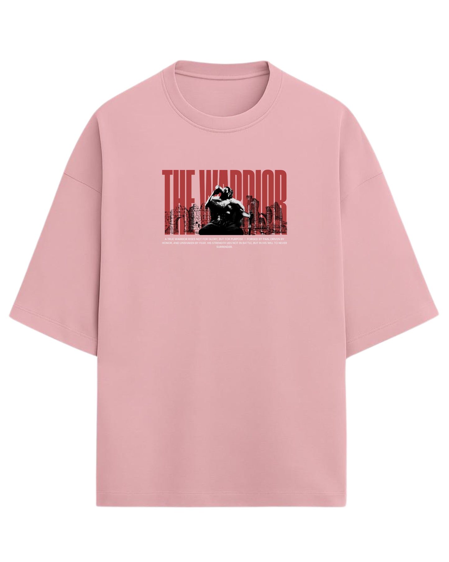 THE WARRIOR Terry Oversized T-Shirt | Bold Motivational Graphic Tee| 100% Premium Cotton
