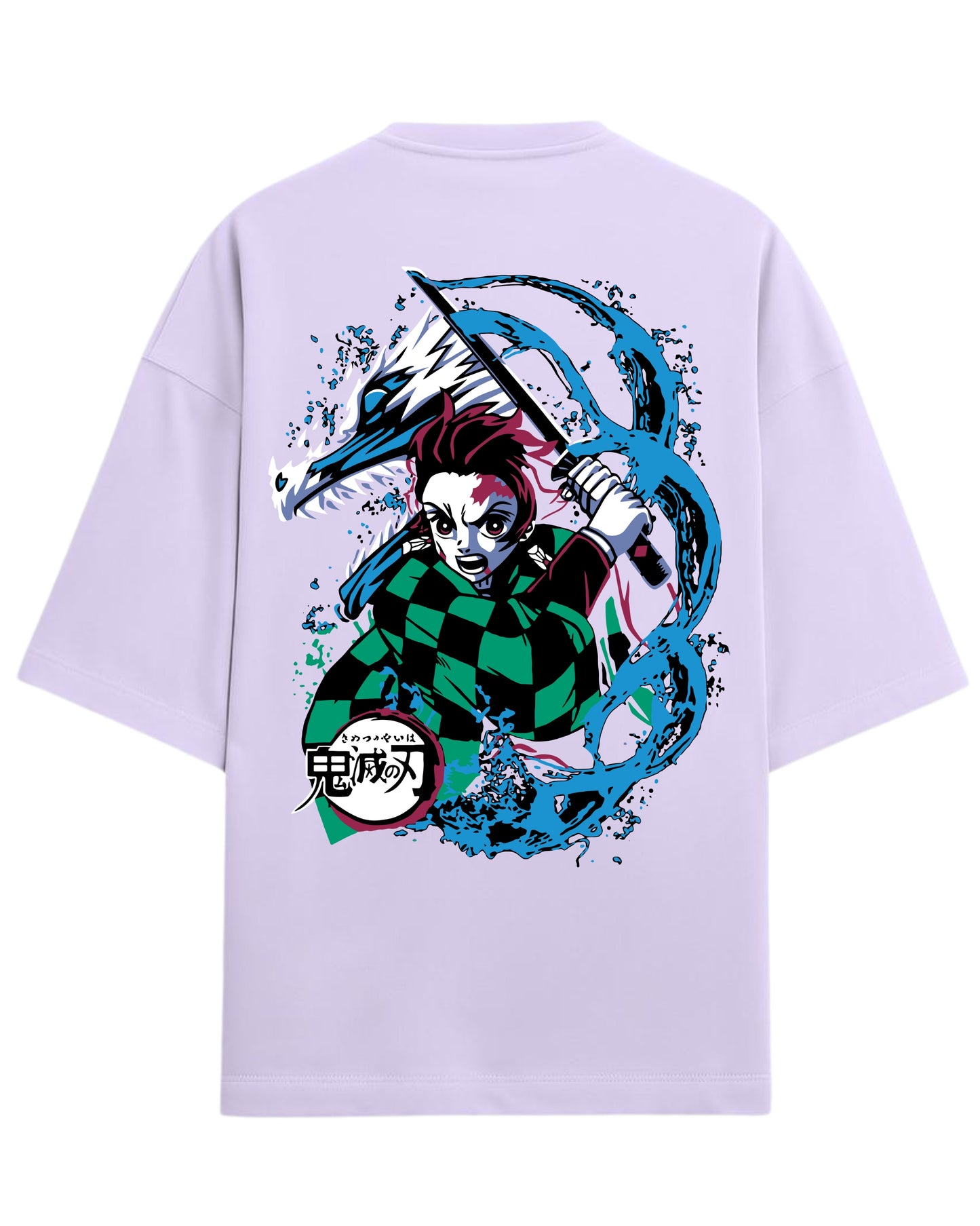 Tanjiro Water Breathing Dragon Oversized T-Shirt | Demon Slayer Kimetsu no Yaiba Graphic Tee | Premium 260 GSM Cotton