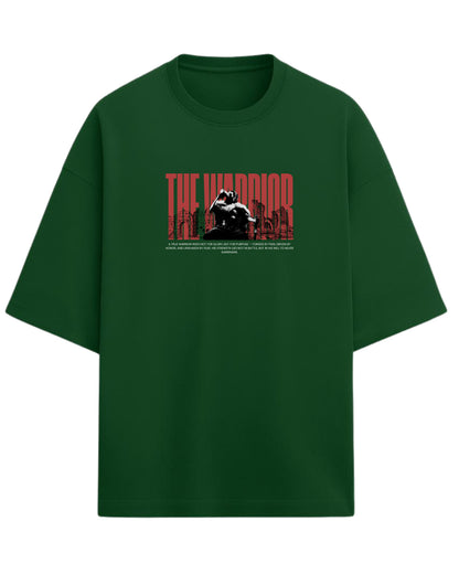THE WARRIOR Terry Oversized T-Shirt | Bold Motivational Graphic Tee| 100% Premium Cotton