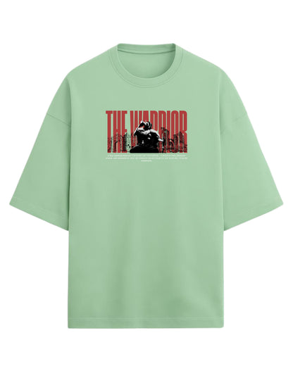 THE WARRIOR Terry Oversized T-Shirt | Bold Motivational Graphic Tee| 100% Premium Cotton