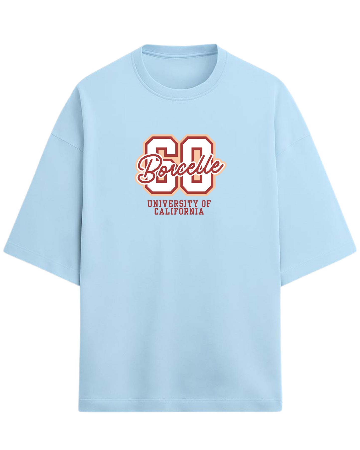 60 Borcelle Oversized T-Shirt | University of California Graphic Tee | Premium 260 GSM Cotton