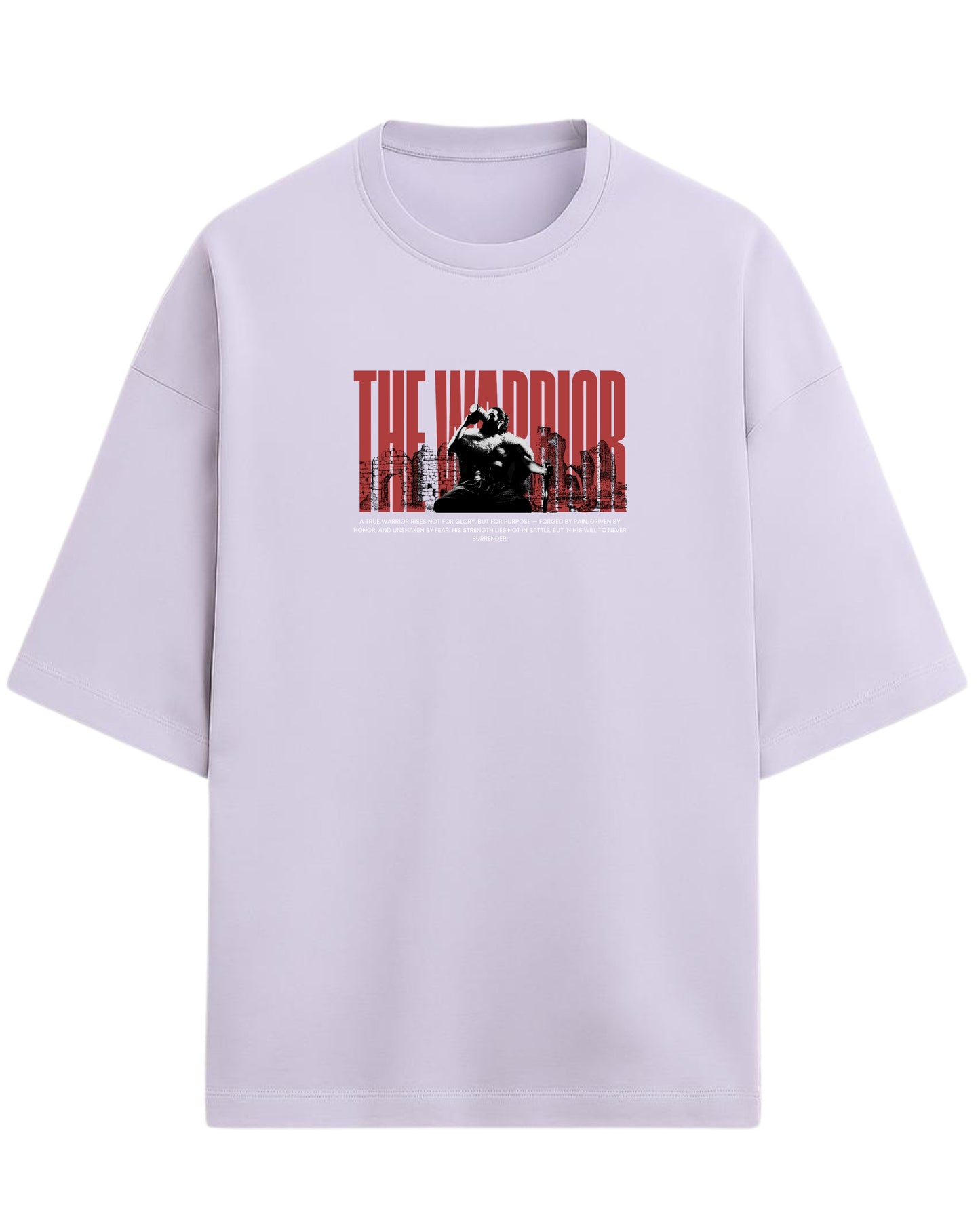 THE WARRIOR Terry Oversized T-Shirt | Bold Motivational Graphic Tee| 100% Premium Cotton