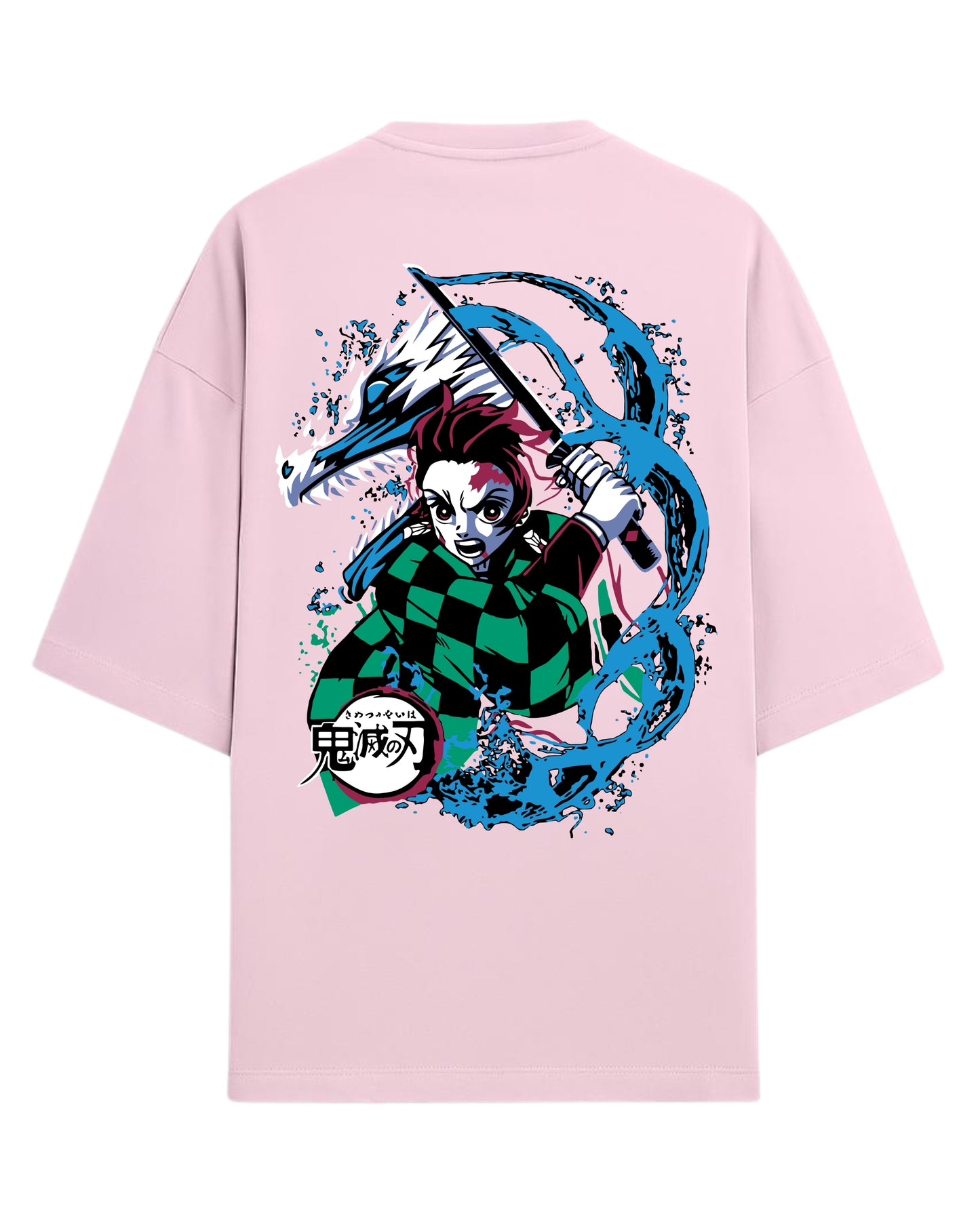Tanjiro Water Breathing Dragon Oversized T-Shirt | Demon Slayer Kimetsu no Yaiba Graphic Tee | Premium 260 GSM Cotton